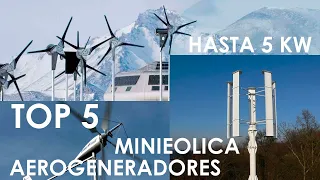 TOP 5 AEROGENERADORES MINIEOLICA HASTA 5 KW para entornos residenciales