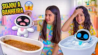 ROTINA DO BANHO CAÓTICO DOS ROBÔS GÊMEOS EILIKO 😱