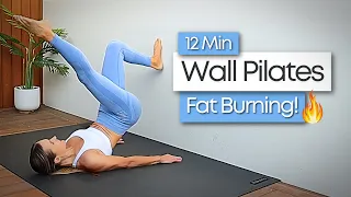 12 Min Full Body WALL PILATES Workout | Lose Fat!