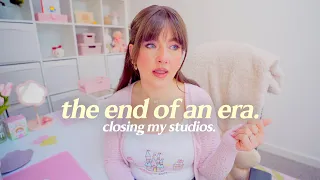 I'm closing my studios and moving home.