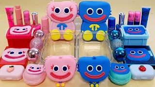 Huggy Wuggy Pink vs Blue Slime Mixing Random Into Slime! Satisfying Slime Video ASMR