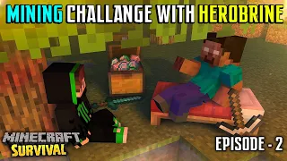 😱DIAMOND MINING CHALLANGE WITH HEROBRINE IN MINECRAFT SURVIVAL(#2)