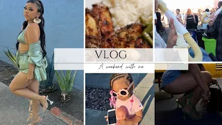 VLOG| SPEND THE WEEKEND WITH ME | LEGACY GETS HER HAIR BRAIDED, FOODIE LAND, COOKING JERK CHICKEN❤️