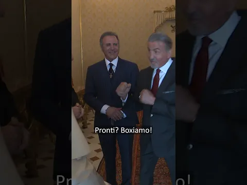 "tiriamo di boxe?" #papafrancesco riceve in udienza Sylvester Stallone #shorts