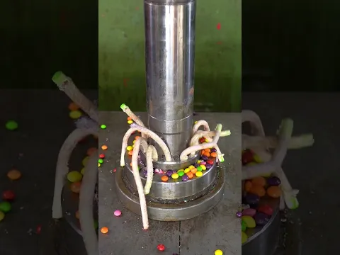 Reeses Chocolate Vs. Hydraulic Press 🫣😱🤤 #hydraulicpress #satisfying #candy #crushing #asmr