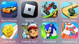 Roblox,Aquapark.io,Sonic Dash,Kick The Buddy,Race Master 3D,Going Balls,Subway Surf,Coin Rush