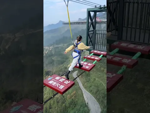 Bungee Jumping With Rope In Beautiful Place, :$ Asmr Bungee Jumping #shorts