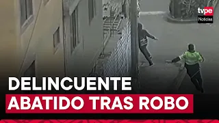 SJL: policía abate a delincuente tras robar ferretería