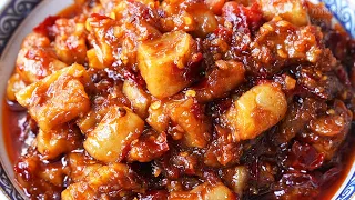 วิธีทำน้ำพริกผัดกากหมู สูตรน้ำพริกกากหมู  Thai chilli paste