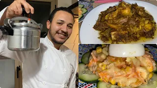 طنجية مراكشية فالكوكوت على حقها و طريقها + سلطة مع صوص خفيفة روعة 👌 😋
