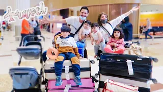 اخيررا سافرنا دبي ✈️ لاول مرة مع طفلين وتوأم | اتبهدلنا بالمطار😩 ( رحلة السفر كاملة)