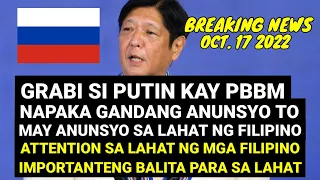 NAGULAT SI PBBM KAY PUTIN! SOBRANG MATUTUWA LAHAT SA ANUNSYONG TO! LAHAT NG FILIPINO MAKKINABANG