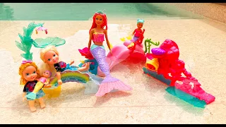 Elsa and Anna toddlers babysitting mermaids