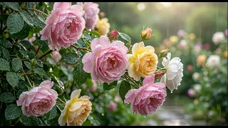 Gentle Garden Rain🌧️Rain on Flowers & Leaves | Relaxing Nature Rain Sounds|4K-405