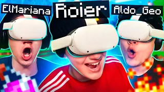 MINECRAFT PERO EN REALIDAD VIRTUAL CON EL MARIANA Y ALDO !! - Roier