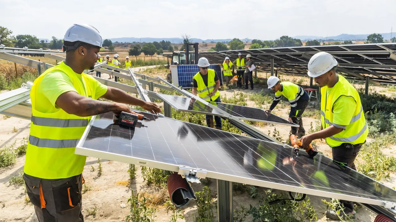 Acaben d’instal·lar les plaques al parc fotovoltaic del Magí de Manlleu