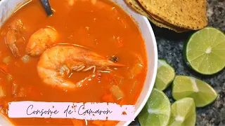 Consomé de CAMARON estilo CANTINA (CALDO DE CAMARON)