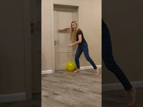 Tanya brings a funny dog a yellow balloon