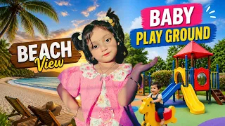 আফিয়া চলে আসলো সমুদ্রের নতুন জায়গায় 😍🏖️|| Beach view with play ground 🛝|| afiya cutie clips... 