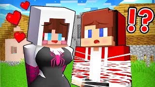 MAIZEN : JJ and SPIDER GIRL Love Story !? - Minecraft Animation JJ & Mikey / Sister