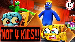 (NOT FOR KIDS!) SpongeBob Escapes RAINBOW FRIENDS! (IMPRESSIONISTS PARODY)