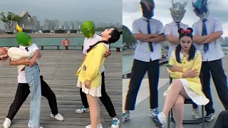 Reallife Ultraman and little girl奧特曼兄弟的精彩戰鬥系列  迪迦，小黃鴨和托雷基亞的舞蹈  dance Zero Ginga Tiktok 01311