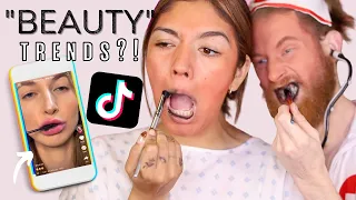 TESTING HILARIOUS TIKTOK BEAUTY TRENDS WITH MY BOYFRIEND!