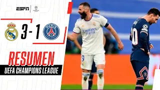 ¡BENZEMA BRILLÓ Y EL MERENGUE BORRÓ AL PSG DE MESSI DE LA CHAMPIONS! | Real Madrid 3-1 PSG | RESUMEN