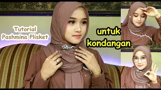 #4 STYLE TUTORIAL HIJAB PASHMINA PLISKET || UNTUK KONDANGAN SIMPLE DAN ELEGANT ||