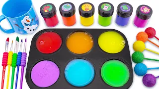 Satisfying Video 🌈 DIY Making Rainbow Stress Balls by Mixing Glitter SLIME with Lollipop Candy ASMR