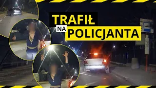 PIjany Ukrainiec wyskoczył z rękami do policjanta. Noc spędził na dołku.