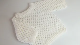 ABRIGO O SUETER A CROCHET PASO A PASO - BASICOS DEL TEJIDO - PUNTO FANTASÍA  - TEJE FÁCIL Y RAPIDO