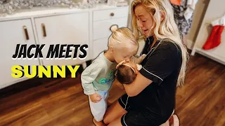 Our toddler meets his baby sister for the FIRST TIME!