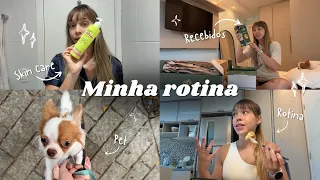 VLOG: primeira aula de PILATES, recebidos fitness, produtos de skin care favoritos e rotina