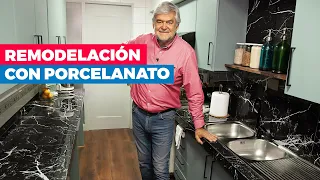 Cómo instalar porcelanato en un mesón de cocina
