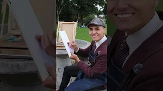 Sorprendí a esta Artista 😱Pintando alegrías a la gente 👨‍🎨🎨