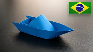 Como Fazer uma Lancha de Papel que FLUTUA DE VERDADE (Passo a Passo)