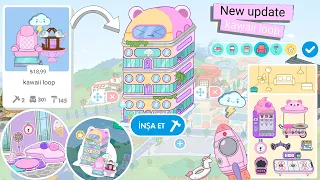 Toca Boca Kawaii Loop 💕 home designer Toca life world New update 😱 Wow yeni popüler Pink !?
