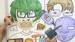 [🚀paper diy] make up change💄 asmr 훈남으로 변신! Cosmetics 메이크업 paper play