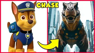PAW PATROL como DINOSAURIOS 🦖 + ¡ADIVINA LA VOZ! 🔊😍👮Marshall🚒Rubble💛Rocky💚Rubble👷