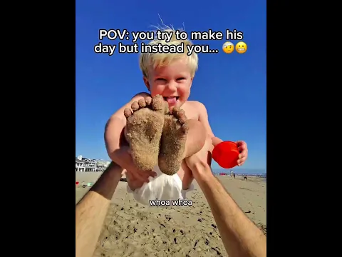 I kneed my toddler in the face. #pov #family #beach #dad #toddler