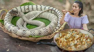 Fried Snake Meat Recipe | Asian Cuisine Eating Snake So Delicious | Cooking Snake Recipe