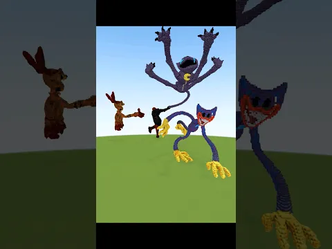 Spider Man, DogDay, Caynap, Huggy Wuggy Statue 39 minecraft Timelapse Build Poppy Playtime Chapter 3
