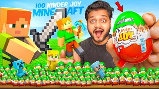 Opening 100 Minecraft Kinder Joy