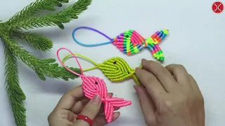 Macrame tutorial | Macrame Keychain Fish Pattern | Fish keychain