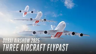 Epic Three Aircraft Flyover at Dubai Airshow | Emirates
