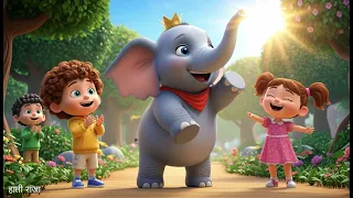 हाथी राजा कहाँ चले 🐘 | Elephant Raja  Song | Hindi Nursery Rhymes for Children#cartoon #kidsrhymes