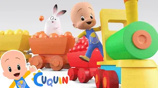 Cuquin's Magic Train 🚂🌈 Learn the colors 🔵🟡🟣 | Cleo and Cuquin