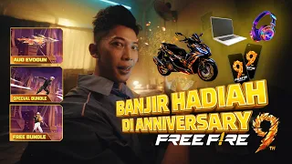 PESTA 9 FREE FIRE 🔥 - GAMEPLAY SERU & HADIAH MELIMPAH?!! | Free Fire 9th Anniversary Full Video