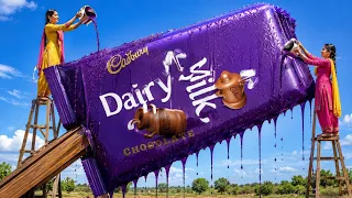 😱 2 Sisters Made the World's Biggest Dairy Milk Chocolate! 🍫 | #dairymilk #chocolate 